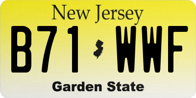 NJ license plate B71WWF