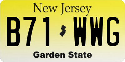 NJ license plate B71WWG