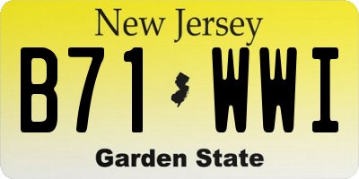 NJ license plate B71WWI