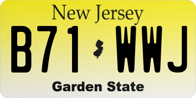 NJ license plate B71WWJ