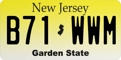 NJ license plate B71WWM