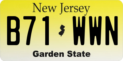 NJ license plate B71WWN