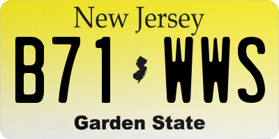 NJ license plate B71WWS