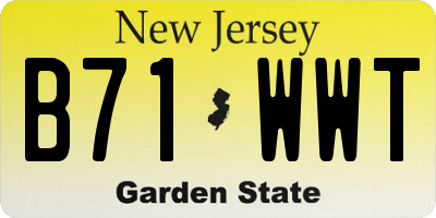 NJ license plate B71WWT