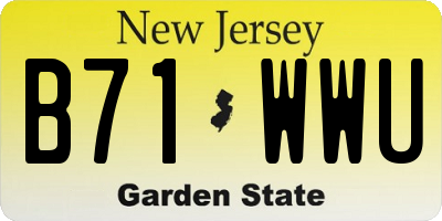 NJ license plate B71WWU