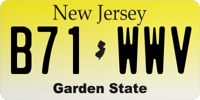 NJ license plate B71WWV