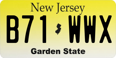 NJ license plate B71WWX