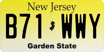 NJ license plate B71WWY