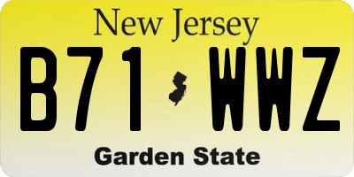 NJ license plate B71WWZ