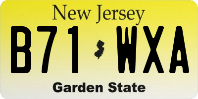 NJ license plate B71WXA
