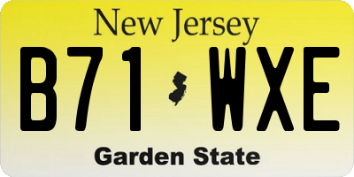 NJ license plate B71WXE
