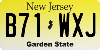 NJ license plate B71WXJ