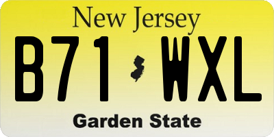 NJ license plate B71WXL