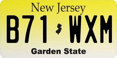 NJ license plate B71WXM