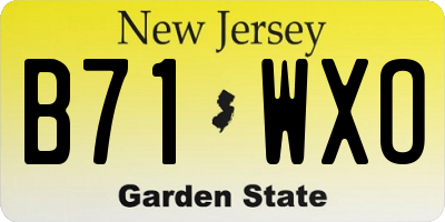 NJ license plate B71WXO