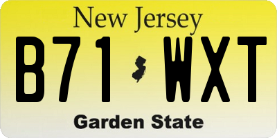 NJ license plate B71WXT