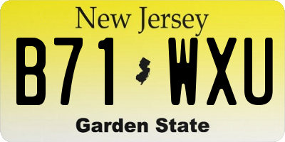 NJ license plate B71WXU