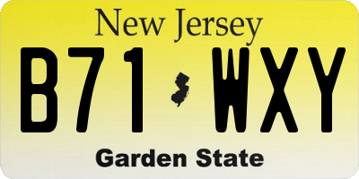 NJ license plate B71WXY