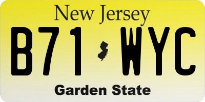 NJ license plate B71WYC