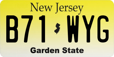 NJ license plate B71WYG