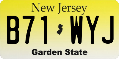 NJ license plate B71WYJ