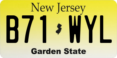 NJ license plate B71WYL