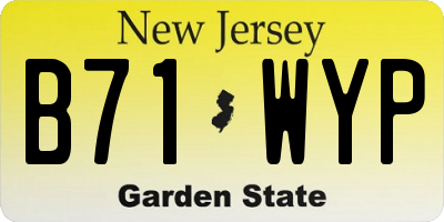 NJ license plate B71WYP