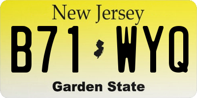 NJ license plate B71WYQ