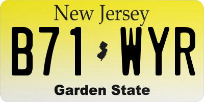 NJ license plate B71WYR