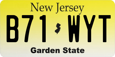 NJ license plate B71WYT