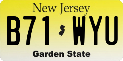 NJ license plate B71WYU