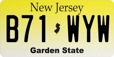 NJ license plate B71WYW