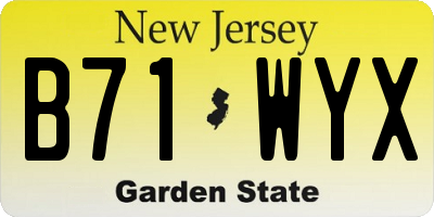 NJ license plate B71WYX
