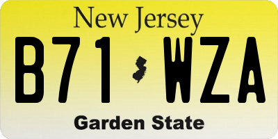 NJ license plate B71WZA