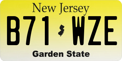 NJ license plate B71WZE