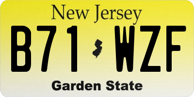 NJ license plate B71WZF