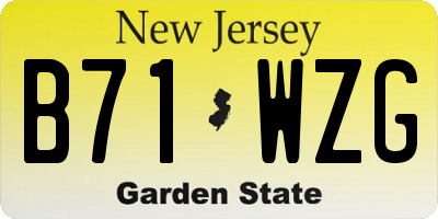 NJ license plate B71WZG