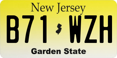 NJ license plate B71WZH