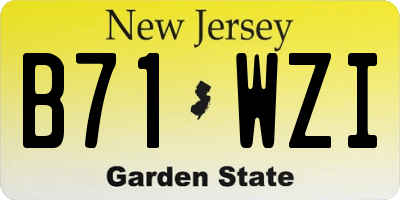 NJ license plate B71WZI