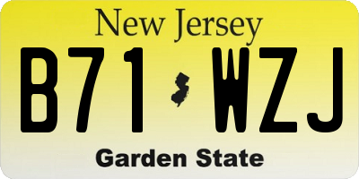 NJ license plate B71WZJ