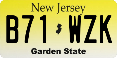 NJ license plate B71WZK