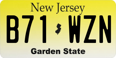 NJ license plate B71WZN