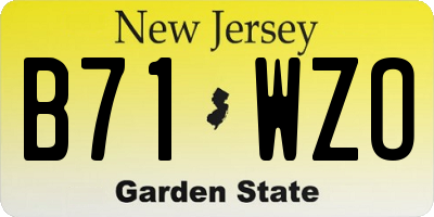 NJ license plate B71WZO