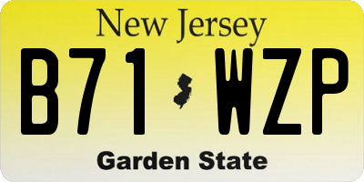 NJ license plate B71WZP