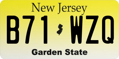 NJ license plate B71WZQ
