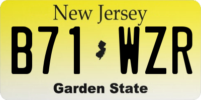 NJ license plate B71WZR