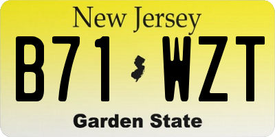 NJ license plate B71WZT