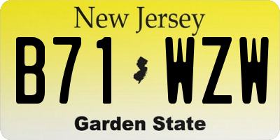 NJ license plate B71WZW