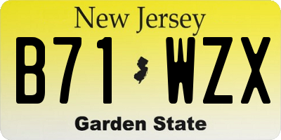 NJ license plate B71WZX