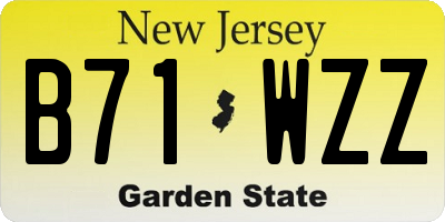 NJ license plate B71WZZ